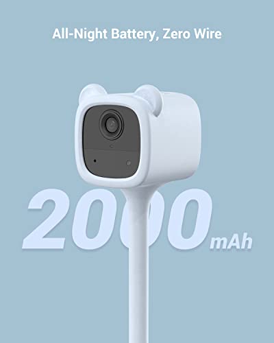 EZVIZ Battery Baby Monitor Camera Wireless No Plug-in, Night Vision Invisible Infrared Light, 2000mAh, Crying Detection, Out-of-Crib Alert, Nursery Rhymes, 1080P, Two Way Talk, Google Alexa Control