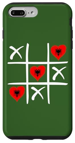 iPhone 7 Plus/8 Plus Albanian Flag coloured Hearts, Albanian Pride, Albania Fan Case