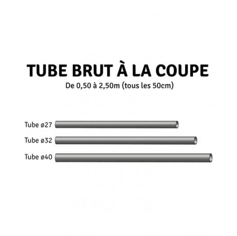 Tubes Acier galvanisé à la Coupe - Long 2.50 m, Diamètre 32 mm, Lot de 4