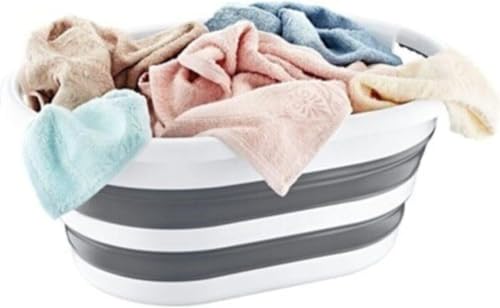 Cesto para la colada plegable gris