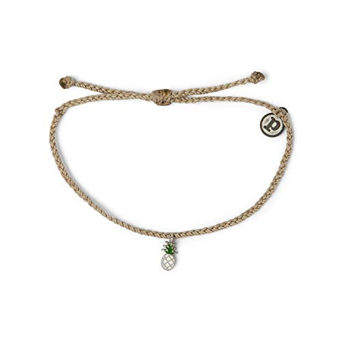 Image of Pura Vida Silver or Gold Pineapple Enamel Charm Bracelet - Adjustable Band