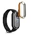 kwmobile Case Compatible with Xiaomi Mi Band 9 / Smart Band 9 Case - 2X TPU Silicone Fitness Tracker Cover - Black/Rose Gold