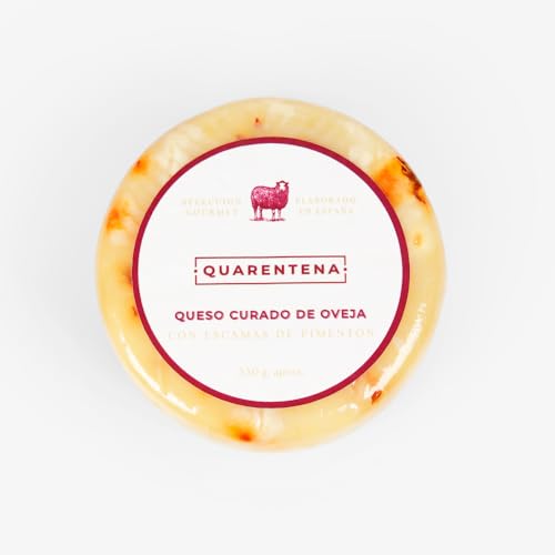 QUARENTENA - Queso Baby Artesano de Leche Cruda de Oveja con Escamas de Pimentón, Producto Gourmet, 550g, Hecho en España