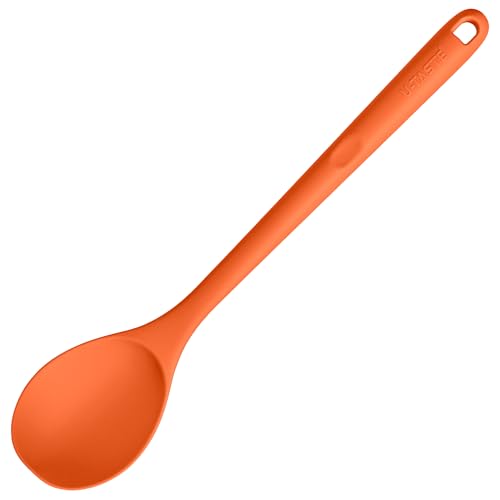 Image of U-Taste Silicone Cooking Spoon, 13.3 inch Long Large Mixing Spoon, Orange