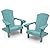Keter Alpine Adirondack 2 Pack Resin Outdoor Furniture Patio Chairs with Cup Holder-Perfect for Beach, Pool, and Fire Pit Seating, Teal