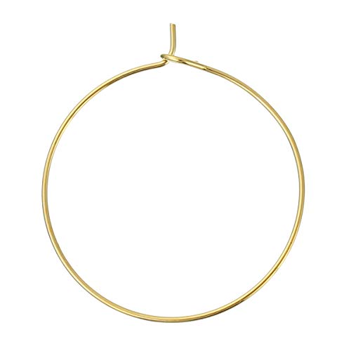 KARMELLING Alloy Wine Glass Charm Hoops Circle Ring Charms Pendants, 50PC/Pack, Plated Gold, 3.4cm x3cm(1 3/8 x1 1/8) KARMELLING Alloy Wine Glass Charm Hoops Circle Ring Charms Pendants, 50PC/Pack, Plated Gold, 3.4cm x3cm(1 3/8" x1 1/8")
