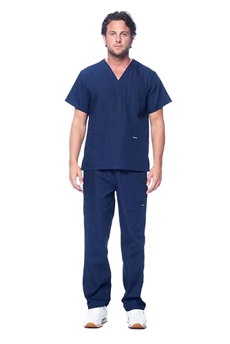 Dagacci Scrubs Medical Uniform Women and Man Scrubs Set Medical Scrubs Top and Pants