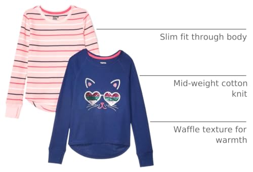 Image of Amazon Essentials Girls and Toddlers' Long-Sleeve Thermal T-Shirt Tops, Multipacks