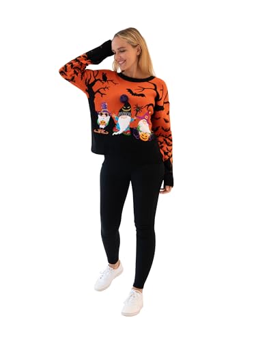 Blizzard Bay Women's Halloween Crew Neck, Long Sleeve, Sweater, Orange Twist, Medium - image 3
