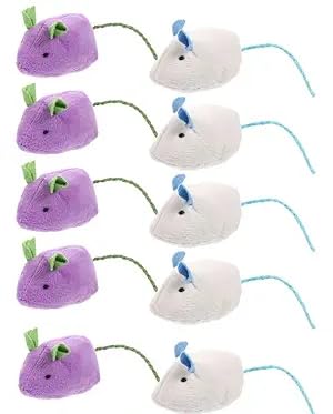Image of Mouse Toy Cats Mouse Plush Cat Toys Realistic Cute Kitten Mice Filled Polyfill Rat for Cat, (10 Pieces)