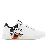 zapatillas disney adulto Material exterior: piel sintética de poliuretano. Zapato elegante para mujer de piel sintética lisa. El diseño deportivo de plataforma blanca en combinación con el estampado de Mickey Mouse le da a este zapato un aspecto moderno y moderno