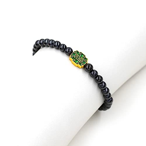 Image of Uloveido Ancient Chinese Symbol Blessings Ruyi Bracelet Auspicious Good Luck Gifts Adjustable Hematite Bracelets for Daughter Son