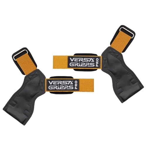 Versa Gripps Pro, Made in USA, Wrist Straps for Weightlifting Alternative, Best Training Accessory, S, Gold/Black