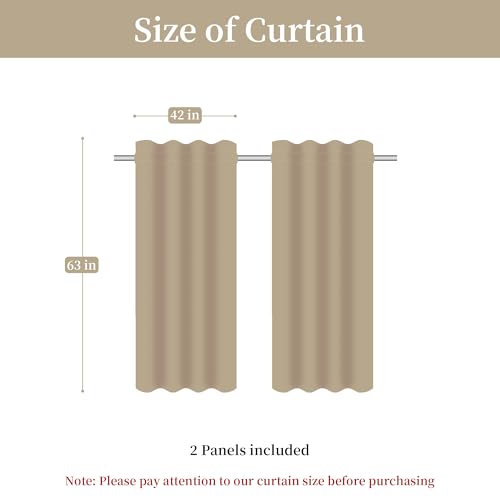 Loom and Mill Luxury Jacquard Curtains for Bedroom Living Room, Pearly Beige Floral Damask Curtains 2 Panels with Tiebacks, Elegant Window Curtain for Banquet Party Decor(42”Wx63”L, 2 Panels)
