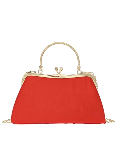 Women's 3D Rose Clutch Purses Satin Floral Crossbody Bags Evening Wedding Party Handbag With Chain3