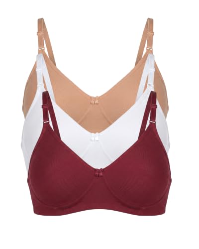 Image of Brida Monica Women's Seamless T-Shirt Bra with Transparent Straps | Full Coverage | Soft Cotton Blend | Non-Padded & Wire-Free