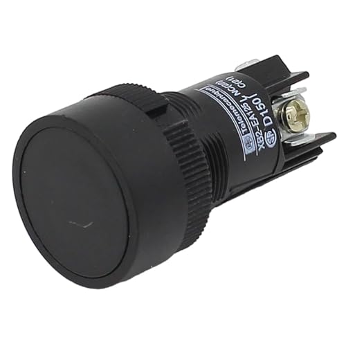 Interruptor de boton momentaneo 22mm con doble contacto NA y NC para montaje en panel 6 piezas