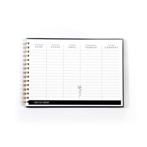 Image of Visitor Book - 8 x 12 Inches | Wiro Bound Guest Register for Hotels, Offices, Exhibitions, Boutiques & Business Use | Medium Size Visitor Log Book for Reception & Front Desk