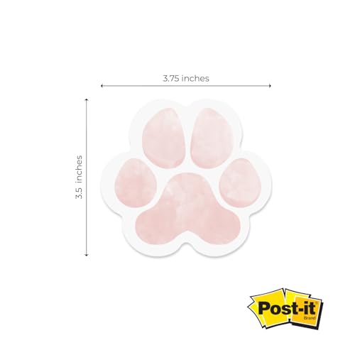 Image of Paw Shaped Sticky Note Pad Assortment /Set of 3 / Watercolor Style / 3.75 inch x 3.5 inch Modern Sticky Notes / 50 Sheets Per Pad /Made in The USA