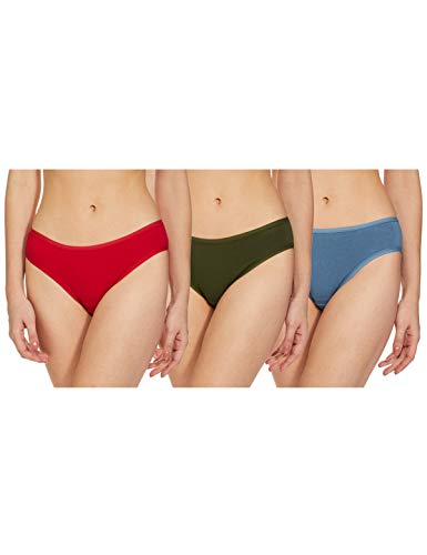 Image of Amante Solid Low Rise Cotton Bikini Panty Pack(Pack of 3)