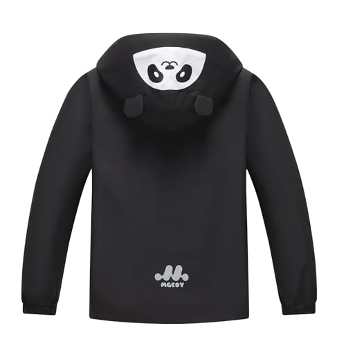 Image of MGEOY Girls Rain Jacket Lightweight Waterproof Hooded Cotton Lined Raincoat Windbreaker for Kids Size 4-12 Years