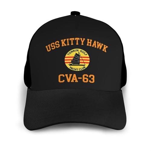 USS Kitty Hawk CVA-63 Bonnets Curved Brim Mesh Baseball Cap Casual Sun Hat Unisex3