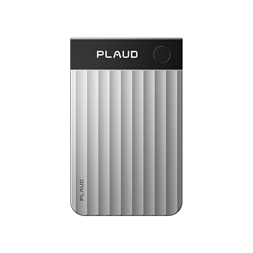 Plaud Note Pro AI Voice Recorder Transcribe & Summarize with AI App Control Note Taker for Meetings & Calls Supports 112 Languages Ultra-Slim w/InstantView Display Case Included Silver