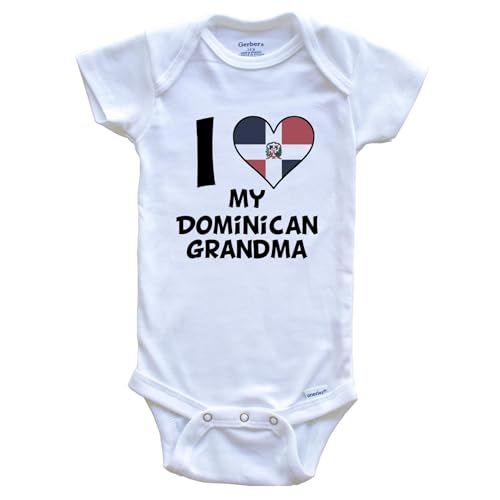 Really Awesome Shirts I Heart My Dominican Grandma Dominican Republic Flag One Piece Baby Bodysuit