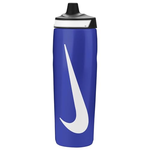 Nike Refuel Bottle Grip 24 oz 709 ml Water Bottle Sports Bottle Training Fitness Non-Slip Handle Game Royal/Black/White