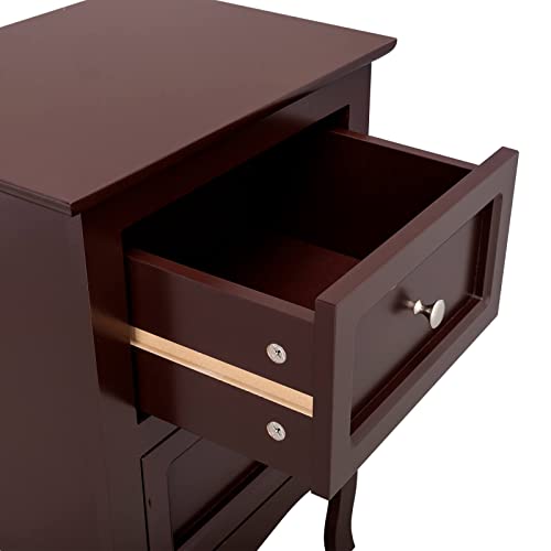 Lestar Night Table Set Of 2, Modern Wood Night Stand End Table Wooden Bed Side Tables With 2 Drawers Large Storage Space Brown Size 15.74"(W) X 11.81"(D) X 23.66"(H) #TOP4