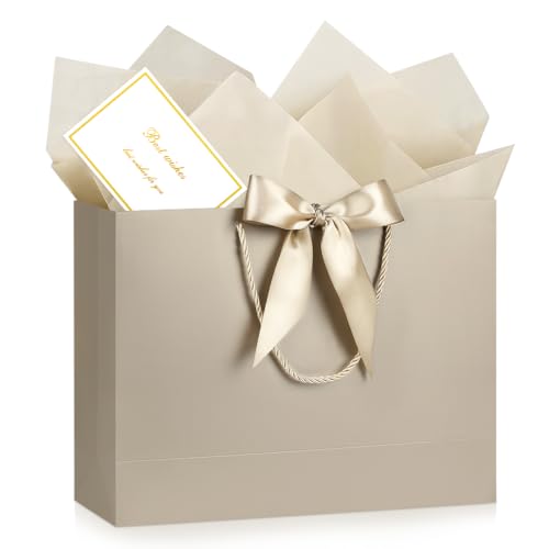 Image of JMANNI Gift Bags with Handles, 13 inch Medium Gift Bags with Tissue Paper