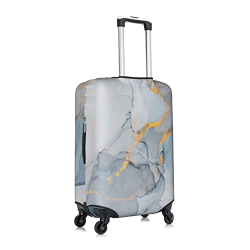 Gold Grey Marble Abstract Travel Luggage Cover Fits 18-32 Inch Luggage, Elastic Suitcase Cover Protector with Concealed Zipper for Wheeled Suitcase Tsa Approved3