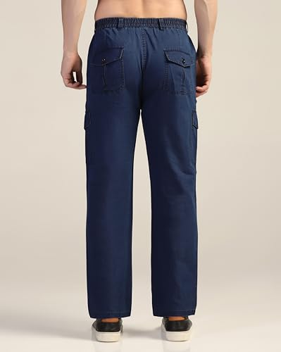 Image of TAGDO Men's Straight Fit Cotton Cargo Jeans Pant (2040)