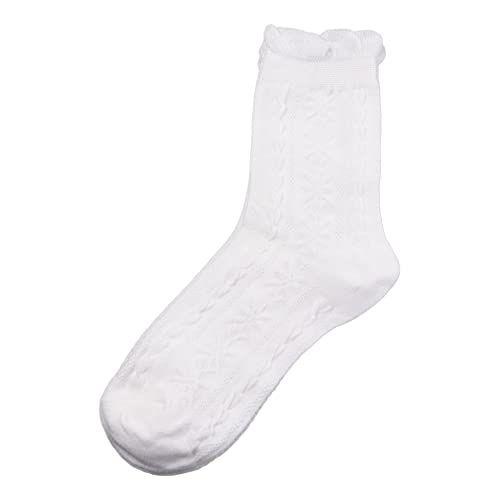 Women Cotton Socks Vintage Cute Socks Diamond Harajuku Style Socks Stripe Twist Socks for Girls White JK Socks(D)