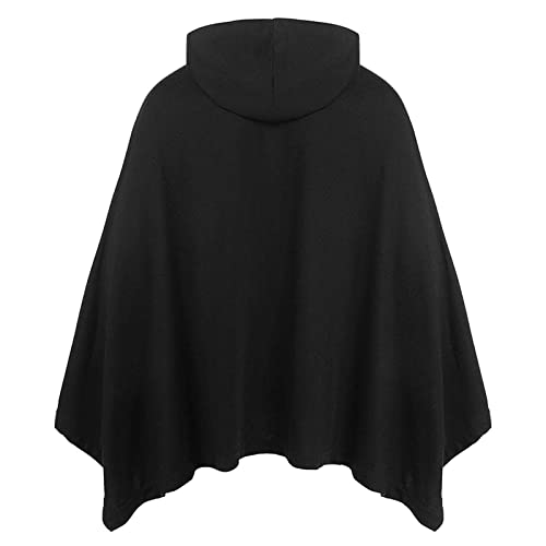Maiyifu-GJ Men's Casual Hooded Poncho Cape Oversized Batwing Sleeves Hoodies Pullover Loose Fit Cloak Coat Top with Pocket2