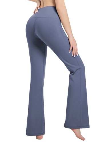 Image of BUBBLELIME Women Out Pockets High Waist Bootlegs Tummy Control Yoga Flared