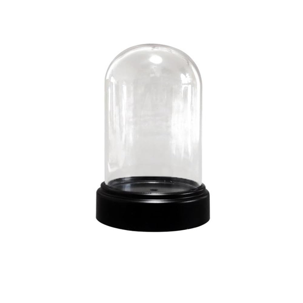 LOMNCHSG Glass Cloche Dome, Plastic Dome Cloche Displays With Acrylic Bases 2 Sizes Tabletop Display Cases(3.9 * 8.2cm)