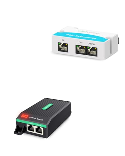 Inyector Gigabit PoE+ de 30W con pantalla LED para indicar la potencia de salida y extensor PoE de 2 puertos miniatura 1