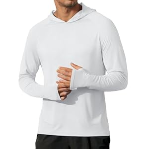 COOFANDY Mens UPF 50+ Hoodie Shirts Long Sleeve Rash Guard Sun Protection Fishing Shirts Lightweight Quick Dry Hoodies