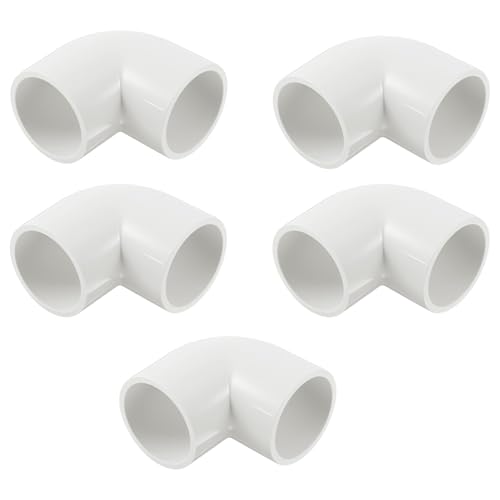 5 Pcs 1 inch PVC 90 Degree Grade Pipes Connector 2 Way Elbow Pipe Right Angle Pipe Fitting PVC Elbow Fitting Corner Connector Sprinkler Furniture Build Grade for DIY Shelf Building Garden Support