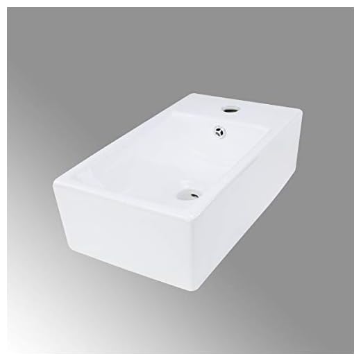 Caske 17 7/8" Small Narrow Countertop Vessel Bathroom Sink White Rectangle With Overflow And Pre-Drilled Single Faucet Hole Renovators Supply Manufacturing