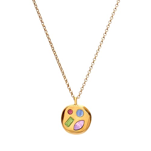 Birthdate 14k Gold Necklace for Women, The February Second Pendant - 16-20in Adjustable 14 Karat Gold Chain with Lobster Clasp - Cadenas de Oro 14k Puro Para Mujer, Ladies Jewelry Birthstone