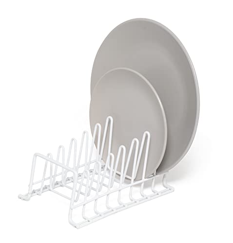 simplywire – Égouttoir/Range-Assiettes – Organisateur de Placard de Cuisine – Petit - Acier recouvert de Plastique Blanc
