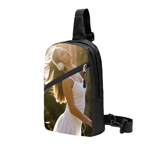 Dance With Music Print Men's and Women's Foldable Crossbody Bag,Sports Crossbody Bags,and Daily Chest Bags2
