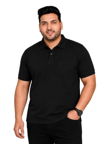 Image of INKKR Plus Size Solid Men's Polo Neck T-Shirt