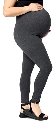Merry Style Leggins Premamá Largos Mujer Tallas Grandes en Algodón con Cintura Alta Suave MS10-463 (Melange Oscuro, 5XL)