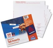 (6 Pack Value Bundle) AVE11136 Printable Inserts for Hanging File Folders, 1/5 Tab, Two Inch, White, 100/Pack image 2