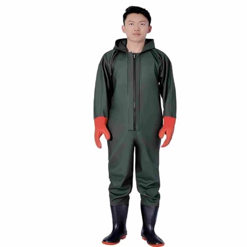 HoldOneLight Traje de vadeo de poliéster de PVC para pesca, caza y agricultura, suela antideslizante, unisex, 40 EU, L