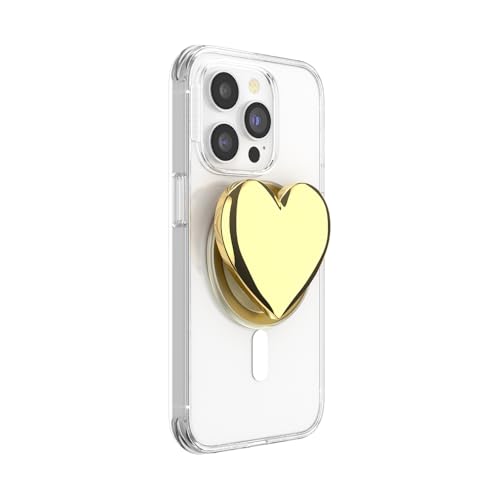 Image of PopSockets Phone Grip for MagSafe, Magnetic Holder, Phone Stand, Gold - Heart of Gold