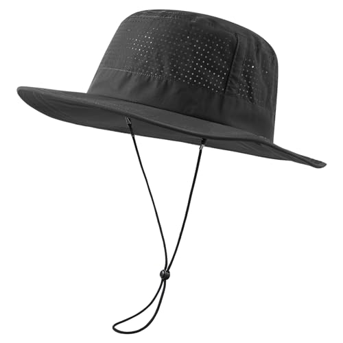 Image of UPF 50+ Bucket Sun Hat with Laser Perforated Mesh Cooling Adjustable Breathable Lightweight for Outdoor Men Women
